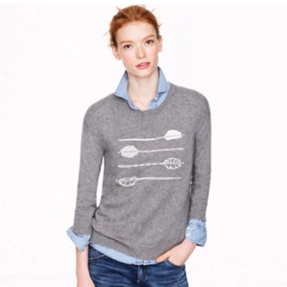 J.Crew Women's Lightweight Embroidered Arrow Sweater Large